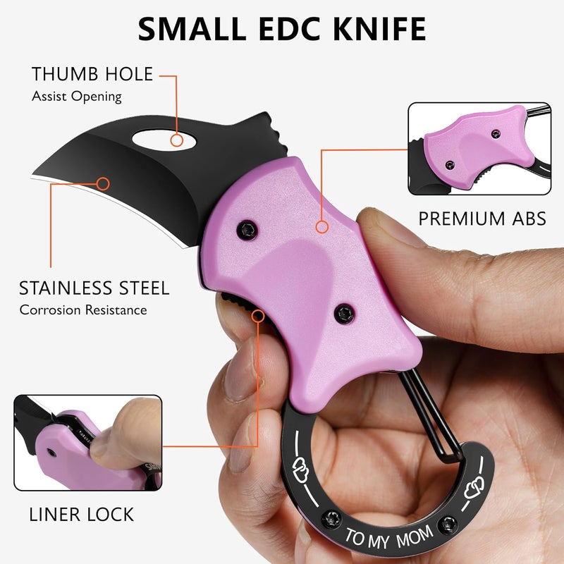 Valhalla BIRD Small Pocket Knife Gifts for Men, 1.3'' Mini Box Cutter EDC Gadgets, Cool Stocking Stuffers Birthday & Christmas Gift for Him (To My Mom) - Image 3